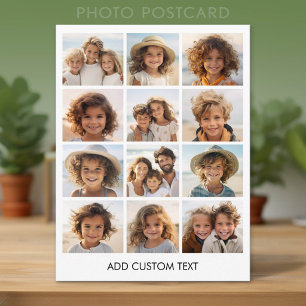 Cartão Postal Colagem de 12 Fotos Instagram com Fundo Branco