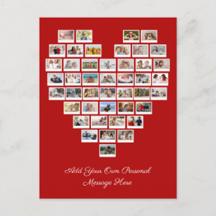 Cartão Postal Colagem de 44 Fotos Adicione Seu Próprio Agradecim
