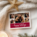 Cartão Postal Colagem de 5 Fotos com Letra Elegante Feliz Natal<br><div class="desc">Cartão Postal de Colagem de 5 Fotos com Letra Elegante Feliz Natal</div>