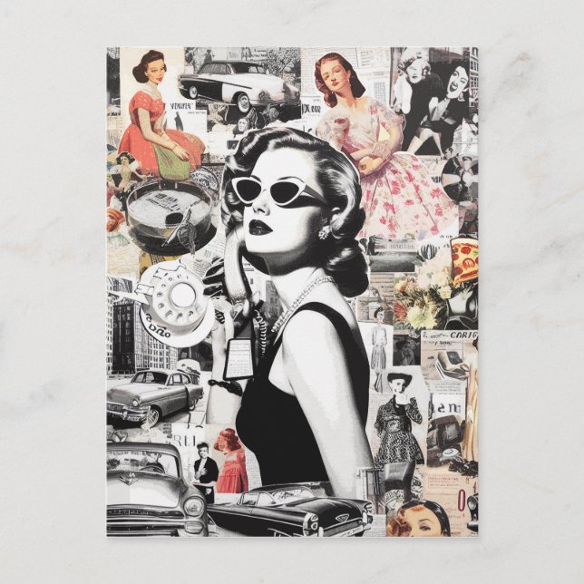 Cartão Postal Colagem de Abstrato de 60s (Frente)