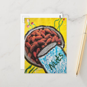 Cartão Postal Colagem de Amêndoas em Mídia Mista