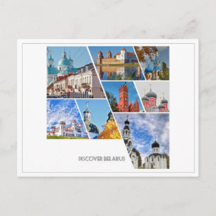 Cartão Postal Colagem de Arquitetura do Castelo de Mir na Bielor