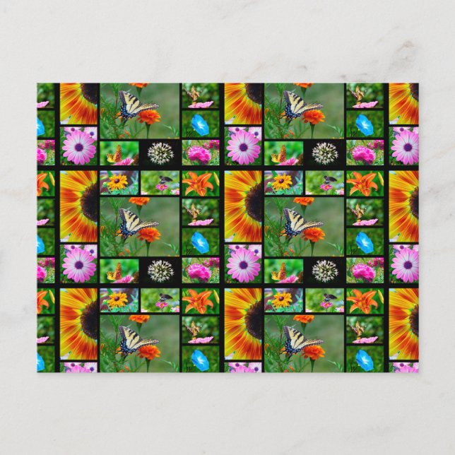 Cartão Postal Colagem de Beleza primavera (Frente)