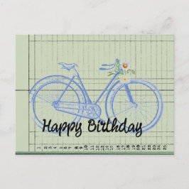 Cartão Postal Colagem de bicicleta antiga feliz aniversário