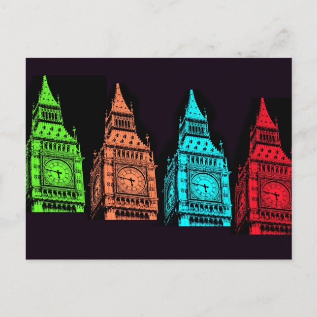 Cartão Postal Colagem de Big Ben (Frente)