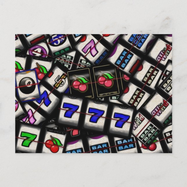 Cartão Postal Colagem de bobinas de máquinas de slot (Frente)