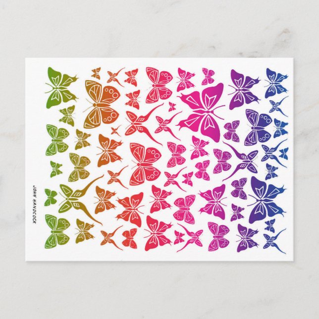 Cartão Postal Colagem de Borboletas (Frente)