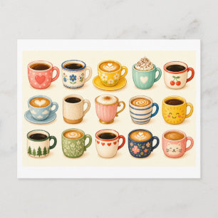 Cartão Postal Colagem de Café