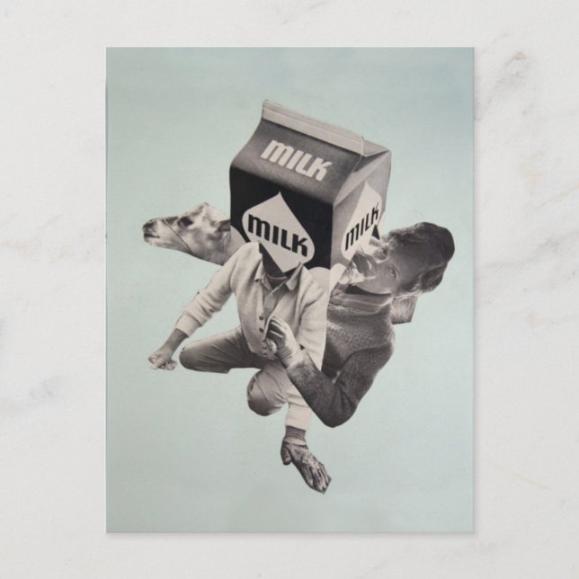 Cartão Postal Colagem de cartão-postal de leite (Frente)