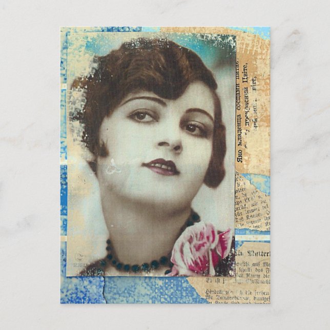 Cartão Postal Colagem de Chip de Pintura bonito (Frente)