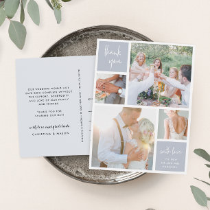 Cartão Postal Colagem de Cinzas   Foto De Casamento Obrigado