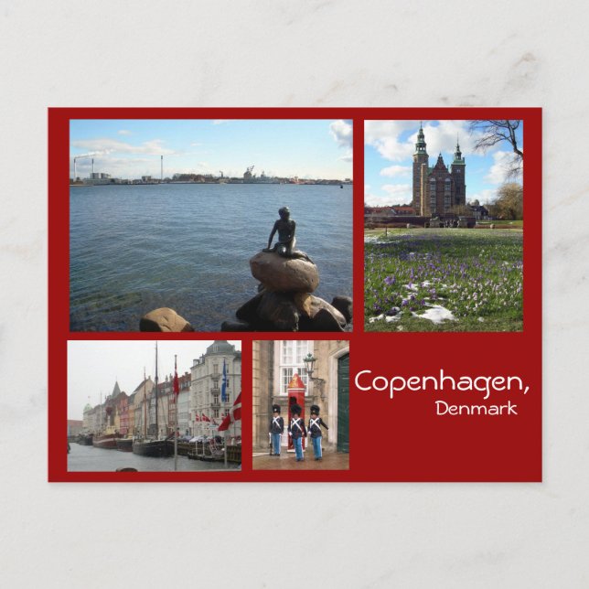 Cartão Postal Colagem de Copenhagen (Frente)