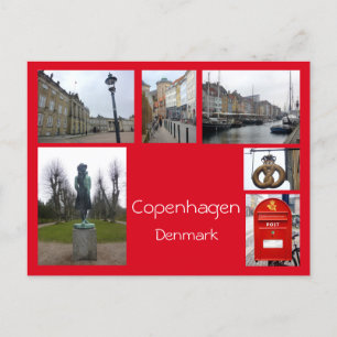 Cartão Postal Colagem de Copenhagen 3