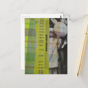 Cartão Postal Colagem de Crianças Antigas com Balões