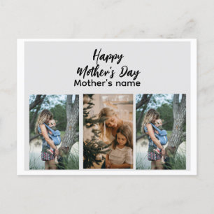 Cartão Postal Colagem de Fotografias de Dia de as mães Feliz com