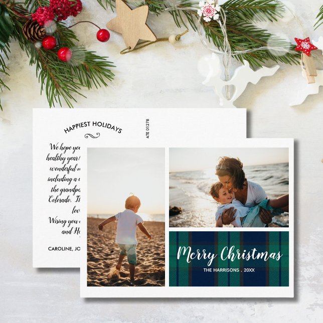 Cartão Postal Colagem de Fotografias de Xadrez de Felry Christma (Criador carregado)