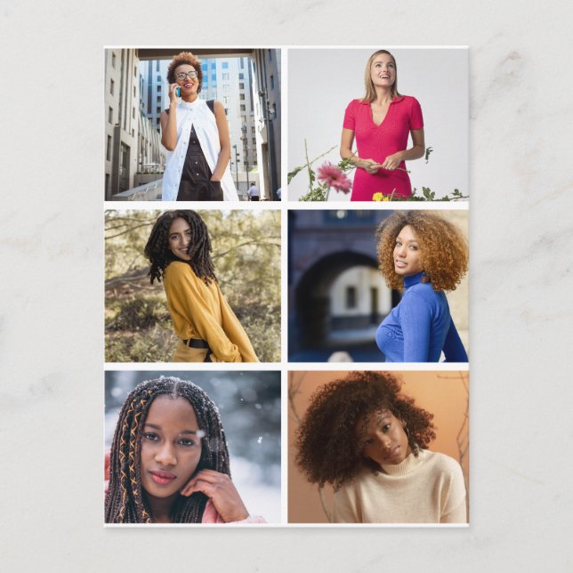 Cartão Postal Colagem de Fotografias do Design 6 (Frente)