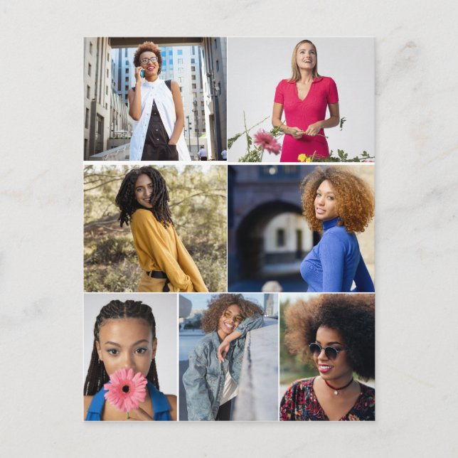 Cartão Postal Colagem de Fotografias do Design 7 (Frente)