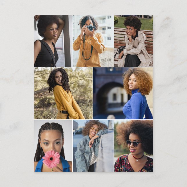 Cartão Postal Colagem de Fotografias do Design 8 (Frente)