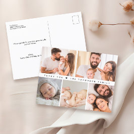 Cartão Postal Colagem de Fotografias Personalizada obrigado Simp