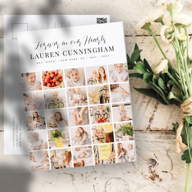 Cartão Postal Colagem de Fotografias Simples e Moderna Memorial  (Criador carregado)