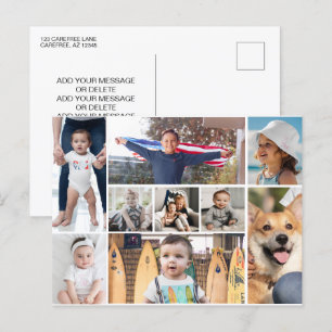 Cartão Postal Colagem de Fotos com 9 Imagens