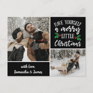 Cartão Postal Colagem de Fotos com Nome Personalizado Natal 2
