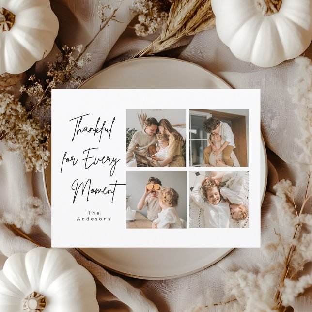 Cartão Postal Colagem de Fotos de Ação de Graças Minimalista (Criador carregado)