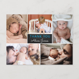 Cartão Postal Colagem de Fotos de Agradecimento pelo Anúncio de 