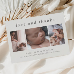 Cartão Postal Colagem de Fotos de Amor e Gratidão Bebê Recém-Nas