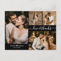 Colagem de Fotos de Amor e Obrigados de Casamento