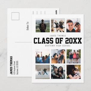 Cartão Postal Colagem de Fotos de Anúncio de Formatura Personali