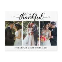 Colagem de Fotos de Casamento Agradecida Obrigado