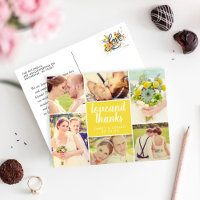 Colagem de Fotos de Casamento Amarelo de Amor e Ob