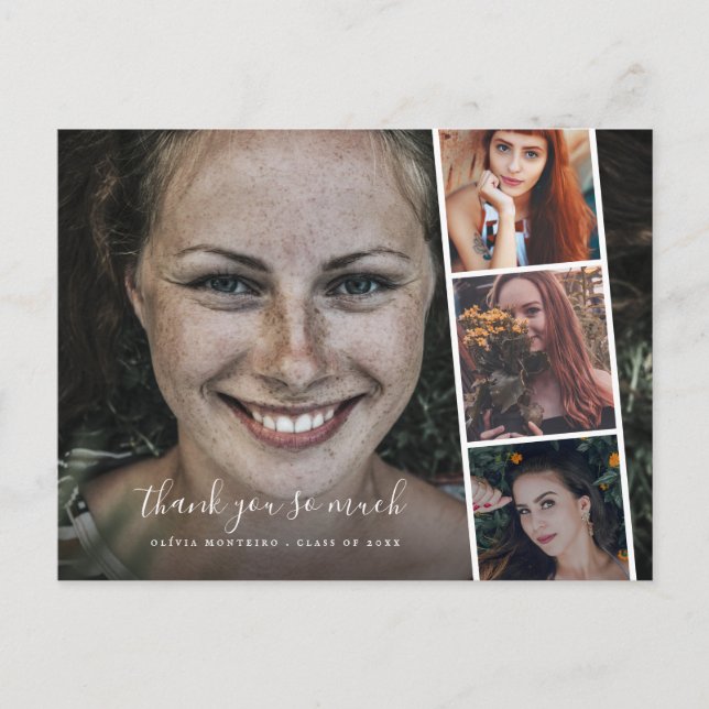 Cartão Postal Colagem de Fotos de Formatura Moderna Faculdade Ag (Frente)