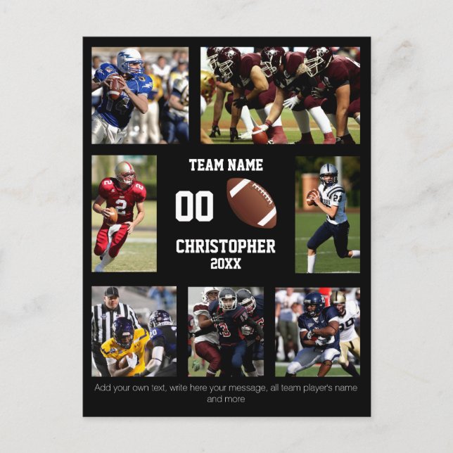 Cartão Postal Colagem de fotos de futebol (Frente)