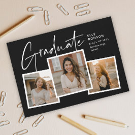 Cartão Postal Colagem de Fotos de Graduação com Letra Moderna Fo
