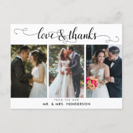 Cartão Postal Colagem de Fotos de Obrigados e Amor Obrigado