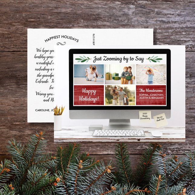 Cartão Postal Colagem de Fotos de Quarentena de Zoom Engraçado F (Criador carregado)