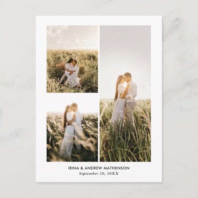 Cartão Postal Colagem de Fotos de Roteiro de Agradecimento Elega (Frente)