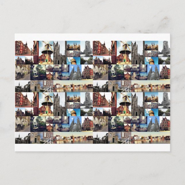 Cartão Postal Colagem de fotos Delft 6 (Frente)