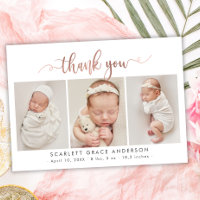 Colagem de Fotos do Bebê com Script Dourado Chic R