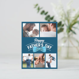 Cartão Postal Colagem de fotos do Dia de os pais 5 feliz