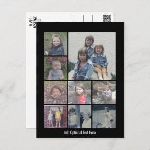 Cartão Postal Colagem de Fotos do Instagram com 9 fotos quadrada