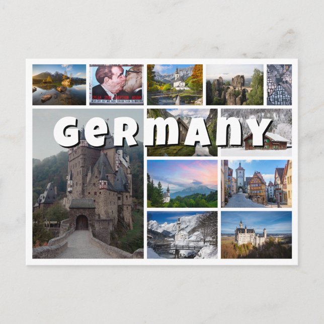 Cartão Postal Colagem de fotos do souvenir na Alemanha (Frente)