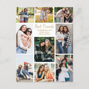 Cartão Postal Colagem de Fotos dos Melhores Amigos Personalizada
