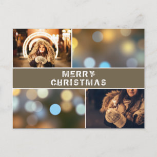 Cartão Postal Colagem de Fotos Férias Modernas Natal