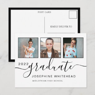 Cartão Postal Colagem de Fotos Graduação Minimalista