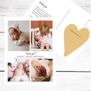 Cartão Postal Colagem de Fotos Minimalista para Agradecimento de
