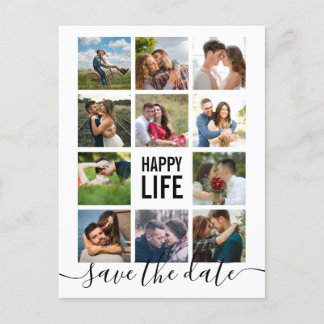Cartão Postal Colagem de Fotos Moderna Salve o Cartão-Postal de